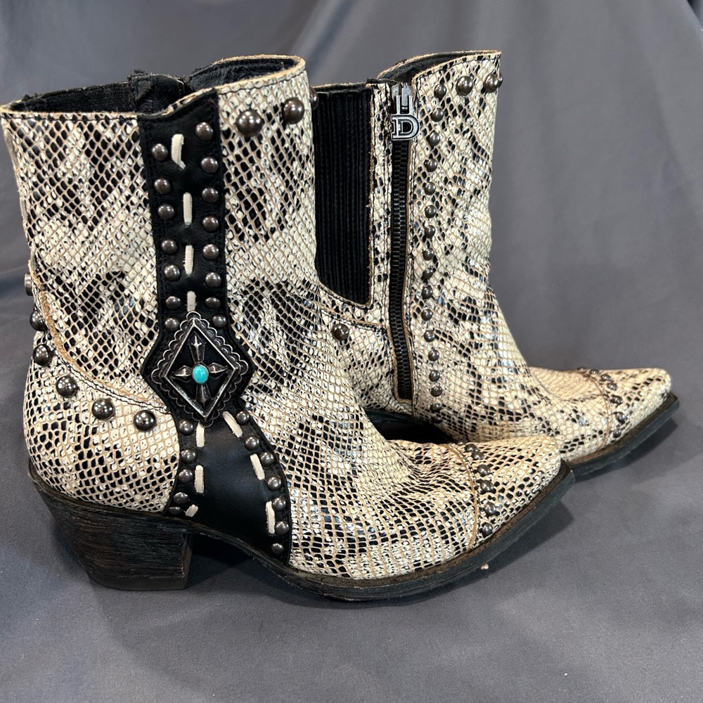 Double D Ranch by Old Gringo Snakeskin Studded Boots